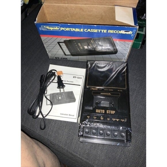 New Old Stock Alaron Rhapsody Vtg RY-1201 Portable Slimline Cassette Recrdrer - Picture 6 of 6